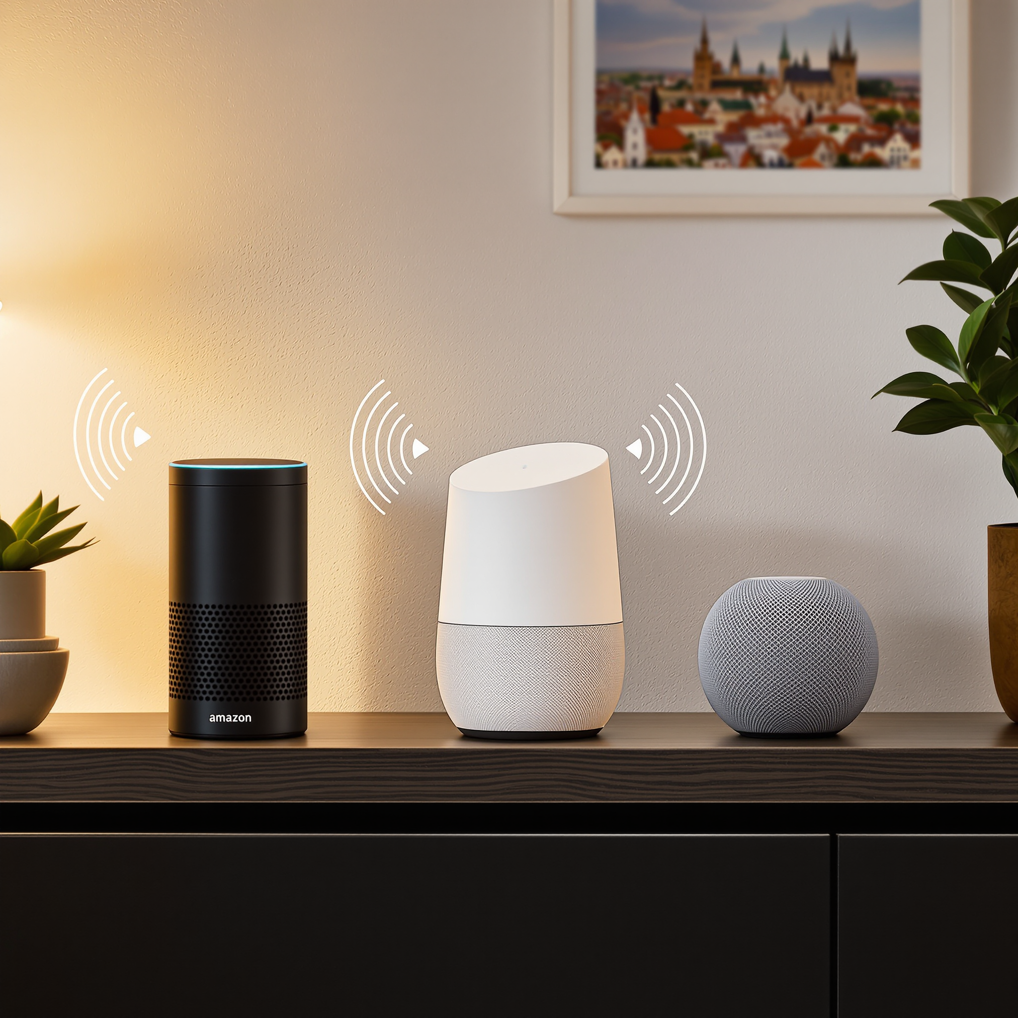 Hlasové asistenty Amazon Echo, Google Home a Apple HomePod pro českou domácnost v roce 2025
